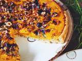 Tarte au potimarron, roquefort et noisettes