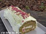 Bûche Matcha Chocolat blanc Framboises