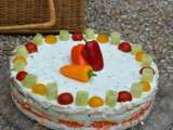 Gâteau de légumes et saumon fumé