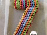 Number cake smarties spécial anniversaire 7 ans