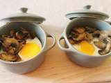 Oeufs cocotte aux champignons poêlés