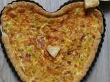 Quiche en forme de coeur aux poireaux et aux lardons