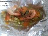 Papillote de colin et légumes au curry