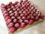 Tarte pistache-framboises