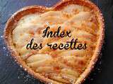 Index des recettes