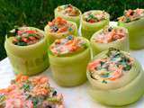 Concombres en rouleaux farcis aux carottes