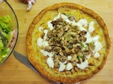 Tarte aux pommes de terre, champignons et mozzarella