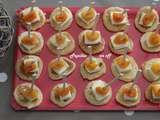 Mini blinis brie/abricot sec et mini blinis concombre/fromage frais au thermomix ou sans