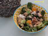 Salade de champignons, saumon, avocat et orange