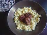 Boulettes de boeuf aux zestes d'orange, semoule aux herbes