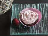 Cupcakes à la cerise (muffins chocolat, topping mascarpone aux cerises) au thermomix ou sans