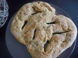 Fougasse aux poivrons marinés au thermomix ou en map