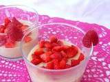 ○ Creme au chocolat blanc, coeur de fraises ○