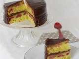 Layer cake aux petits pois et aux framboises