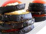 Millefeuille d'aubergine/tomate/chevre