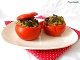 Tomates farcies {riz, courgette, chevre}