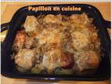 Gratin de pommes de terre - champigons et saucisses