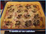 Quiche express pain de mie - lardons - champignons