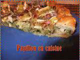 Tarte aux courgettes, camembert et lardons