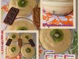 Verrine crème vanille Alsa sur un lit de spéculoos au chocolat et kiwis