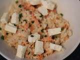 Risotto au saumon fumé et à la feta