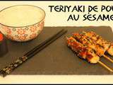 Teriyaki de poulet au sésame (brochettes japonaises)