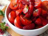 Salade tomate, fraise, basilic