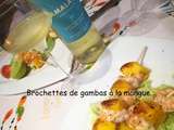 Brochettes de gambas à la mangue