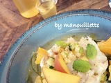 Ceviche de maquereau au kumquat, fine ratatouille de pêche concombre pomme Granny