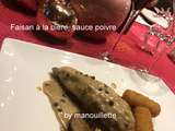 Faisan à la bière, sauce au poivre et endives sautées