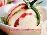 Glace façon tomate-mozza