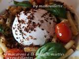 Macaroni à la buffala et miettes croustillantes