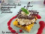 Millefeuille de mangue et biscuit joconde