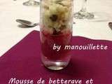 Mousse de betterave et tartare de hareng fumé