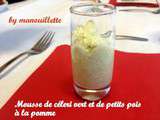 Mousse de céleri vert et de petits pois à la pomme