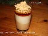 Panna cotta vanille, caramel et crumble de sablés