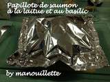 Papillote de saumon à la laitue et au basilic