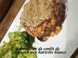 Parmentier de confit de canard aux haricots blancs