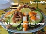 Salade d'avocat au surimi et aux crevettes