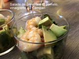 Salade de crevettes et pomelo, vinaigrette au Campari