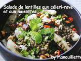 Salade de lentilles vertes, céleri-rave et noisettes