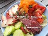 Salade de pêches au magret fumé