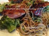 Saumon mariné noodles sautées