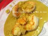 Scampi pomme-curry au lait de coco