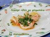 Scampi rôtis au gingembre