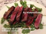 Tagliata de boeuf, roquette et tomates séchées