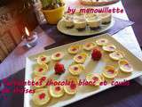 Tartelettes chocolat blanc et coulis de fraises