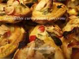 Tartelettes curry au poulet et aux poivrons