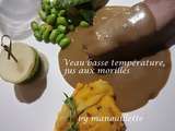 Veau basse température, jus aux morilles