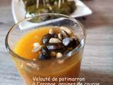 Velouté de potimarron à l'orange, graines de courge épicées